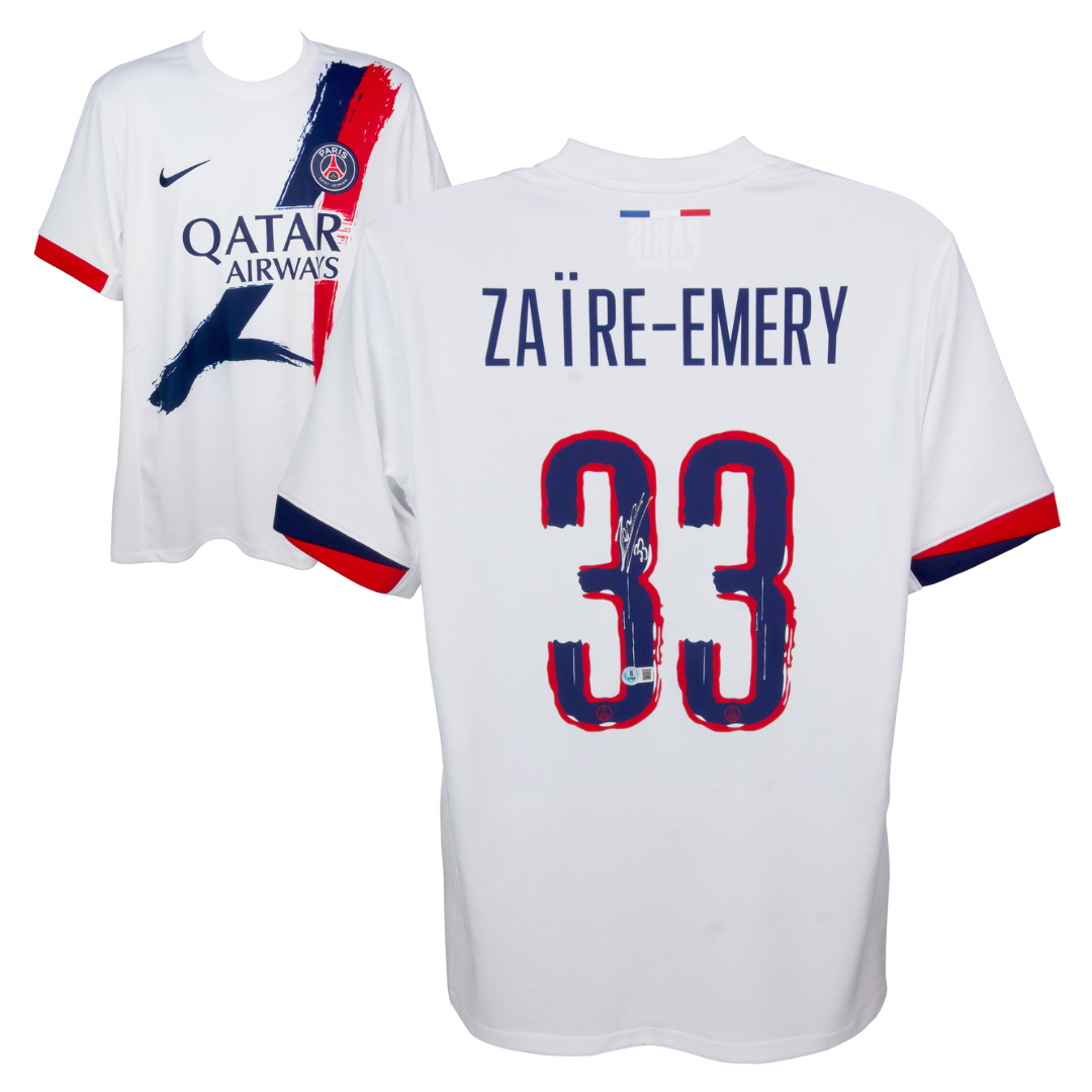 Warren Zaire-Emery Signed PSG Away Soccer Jersey #33 with Beckett Witness